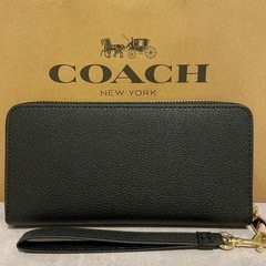 COACH　コーチ　C3441　長財布　ストラップ付き　ブラックの画像