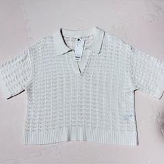 透かし編み✧ポロセーターの画像