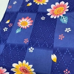 レディスゆかた　ブルーにひまわり　used美品　の画像