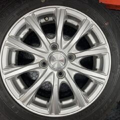 走行短め【DL WINTER MAXX WM02 155/65R14】スタッドレス【Weds JOKER 14インチ 4.5J4HPCD100+45】24年製 N-BOX スペーシア等　(STO001)の画像