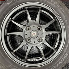 【DELINTE WINTER WD1 165/60R15】スタッドレス【Lehrmeister ESTROSA 15インチ 4.5J4HPCD100+45】21年製 バリ溝 ハスラー等　(STN001の画像