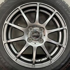 走行短め【DUNLOP WINTER MAXX WM02 165/65R15】スタッドレス【MID SCHNEIDER 15インチ 4.5J4HPCD100+43】20年製 タフト等　(STL001)の画像