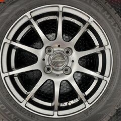 走行短め【DUNLOP WINTER MAXX WM02 165/65R15】スタッドレス【MID SCHNEIDER 15インチ 4.5J4HPCD100+43】20年製 タフト等　(STL001)の画像