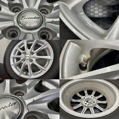 走行短め【BS BLIZZAK VRX2 185/70R14】スタッドレス【HOT STAFF Exceeder 14インチ 5.5J4HPCD100+45】21年製 ノート等　(STG016) の画像
