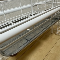 キッキン　シンク上　水切りラック　伸縮　スチールラック　水切りカゴ の画像