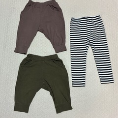 【美品★良品】90〜100㎝ボトムス3本　ユニセックス男女兼用ジェンダーレスの画像