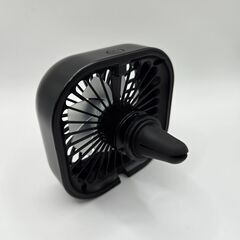 サーキュレーター 扇風機 エアコン 吹き出し口 簡単装着 車内 USB　typeC　LED　ブラック　黒の画像