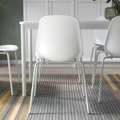 IKEA LIDÅS リードオース チェア, ホワイト/セファスト ホワイトの画像