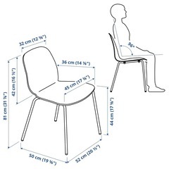 IKEA LIDÅS リードオース チェア, ホワイト/セファスト ホワイトの画像