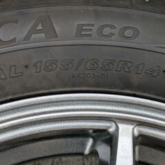 早い者勝ち　バリ溝工賃込み２０２４年夏タイヤ１５５／６５Ｒ１４　４本セットの画像