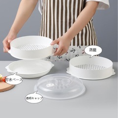 新品　レンジ専用のセイロ　蒸し器の画像