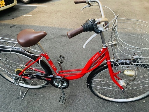 26インチのママチャリ。オートライトなので、来年から始まる青色きっぷ