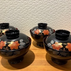 漆器のお椀　蓋付き　4個セットの画像