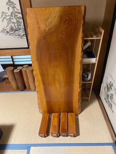 高級一枚木テーブル ( ジン) 上熊谷のテーブル《座卓、ロー