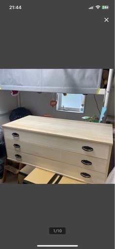 天然木桐箪笥 3段 桐タンス マーゼルン