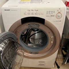 超美品　シャープ　分解清掃済み　2023年購入　ドラム式　洗濯乾燥機　ES-S7G-NL 人気のピンク　60cm✖️60cm のコンパクトサイズ　洗濯7k 乾燥3.5k　の画像