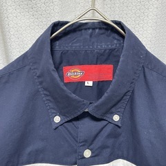 【Dickies ディッキーズ】廃盤 メンズ 半袖シャツ メンズ Lサイズ ネイビー ビッグロゴの画像