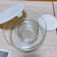 耐熱ガラス製レンジボウル　大中小セットの画像