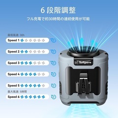 【新品未使用品】腰掛け扇風機 6段階風量 超強風 携帯扇風機 12000mAh大容量 ベルトファン 懐中電灯付 軽量の画像