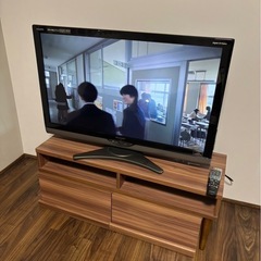 テレビ40インチ、テレビ台セットの画像