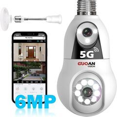 電球型防犯カメラ ワイヤレス 600万画素の画像