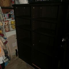 美品 多目的棚 タナリオ 幅870×奥行290×高さ1200mm ダーク TNL-1287DKの画像