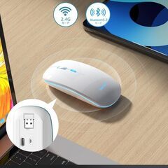 （新品未使用）ワイヤレス Bluetoothマウス 2.4GHz Type-C充電の画像
