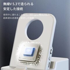 JEVDES 携帯電話デスクスタンド ワイヤレススピーカー 感知型スピーカー ド ブルートゥース不要 感知モード瞬時接続 Type-C充電 超軽量 立体音響 外部スピーカー対応全機種（スマホ/タブレット） (ホワイト)の画像