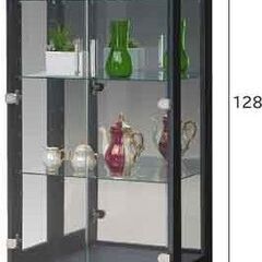 コレクションケース コレクションボード  ハイタイプ ホワイト 収納 幅60 奥行35 高さ128cm 展示ケース ガラス棚 背面ミラー フィギュア 完成品 木製 木目調 収納家具 ガラスケースの画像
