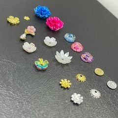 和柄セット　ネイルパーツ　菊　桜　ネイルシール　七五三　成人式　和装　和風　着物 の画像