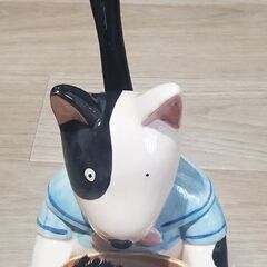 犬の靴べら入れ　ブラシ入れ　陶器製　置物の画像