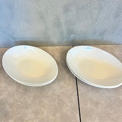 【未使用品】ホワイトオーバル皿4枚セット　カレー皿の画像