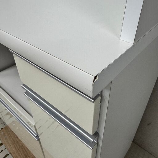  24722  2枚ガラス扉キッチンボード　幅100㎝    ◆大阪市内・東大阪市他 6,000円以上ご購入で無料配達いたします！◆ 
