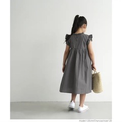 coca フリル付ギャザー切り替えワンピース　140の画像