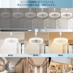 【ファン×ライト】多機能シーリングファン（リモコン付）の画像