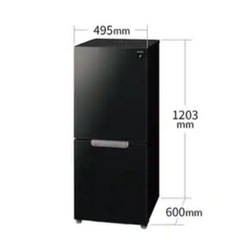 シャープ SHARP 冷蔵庫 （152L・幅49.5cm・左右開き（付け替え）・2ドア・ピュアブラック） PLAINLY つけかえどっちもドア プラズマクラスター 除菌機能 SJ-GD15P-Bの画像