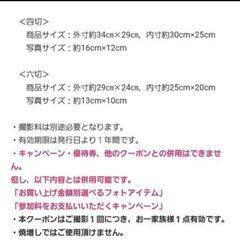 郵送可★スタジオアリス★四つ切り、六つ切り⑦フォト2カット(フレーム付)1万円相当超のプレゼント券の画像