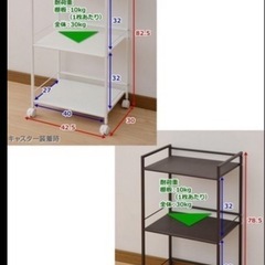 スチールラック 3段 幅44×奥行31.5×高さ78.5cm 未使用品 ランドリーラック マガジンラック　棚 収納収納棚3段　大容量の画像