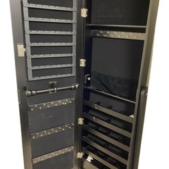 姿見　黒　アクセサリー収納付きの画像