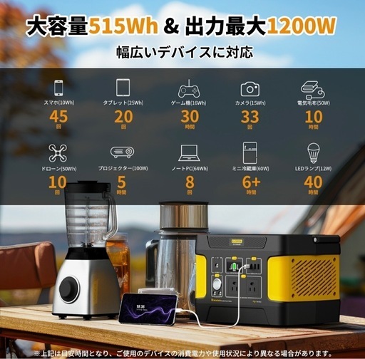 【中古】大容量ポータブル電源＋専用収納バッグ付き 