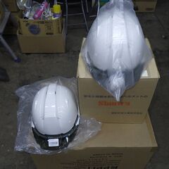 進和化学工業 作業用ヘルメット SS-19V型 ロイヤルホワイト スケルトンバイザー TYPE B スモーク×２個セット新品・未使用品 の画像