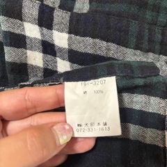 【美品】　授乳ケープ　授乳カバー　犬印本舗　綿100% チェック　ベビーの画像