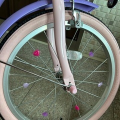 ソフィア　18インチ　自転車　三輪車　スタンド、補助輪付きの画像