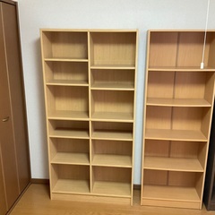 パイプハンガーと本棚の画像