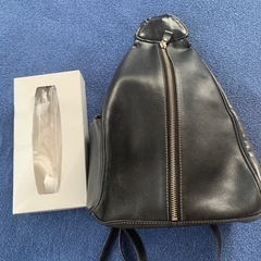 本革製黒リュックの画像