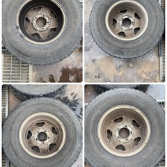 スズキ ジムニー 純正 アルミホイール エンケイ 16×6.5J OFF 25 タイヤ ヨコハマ ジオランダー LT 235/85R16 10PR (SJ30 JA11 JB23 JB64の画像