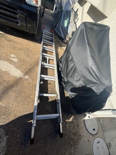 長谷川工業　アルミ2連はしご　ハシゴ　ラダーミット足カバー付き