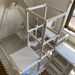ジャングルジム　ブランコ、滑り台付きの画像