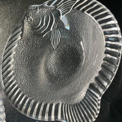 魚　ヒラメ　ガラス器　２個セットの画像