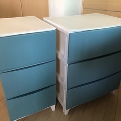 3段引き出し収納ケース　2個　引き出し付きの画像